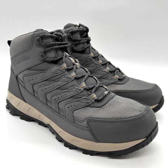Columbia Strata Trail Mid WP Boots Mens Size 13 Gray Waterproof Hiking Shoes - Picture 4 of 10
